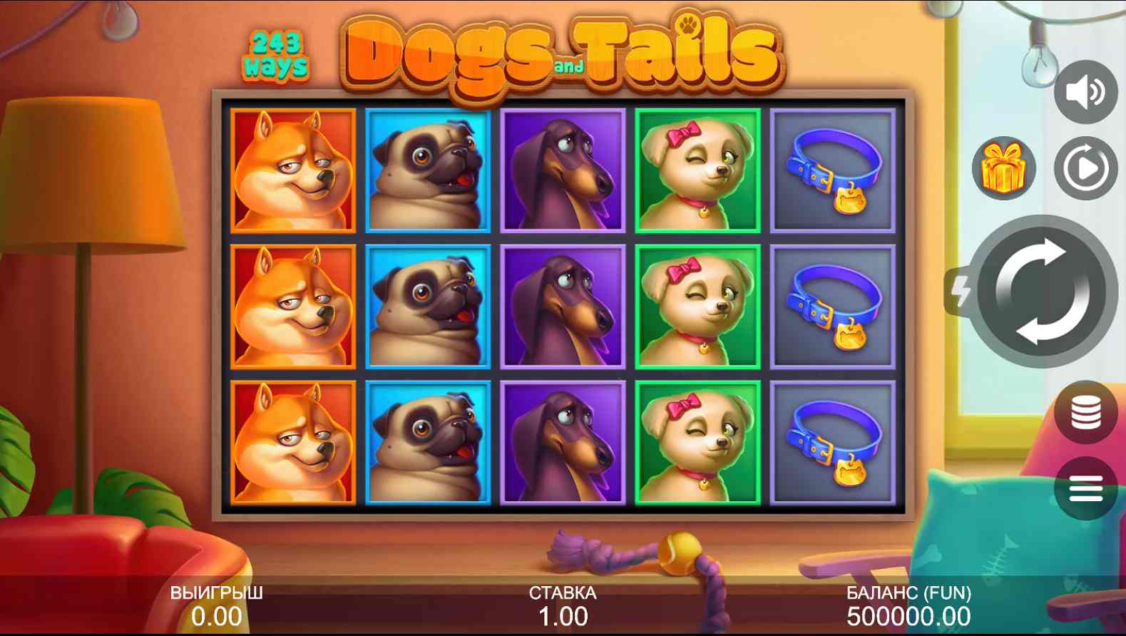 Дизайн слота Dogs and Tails
