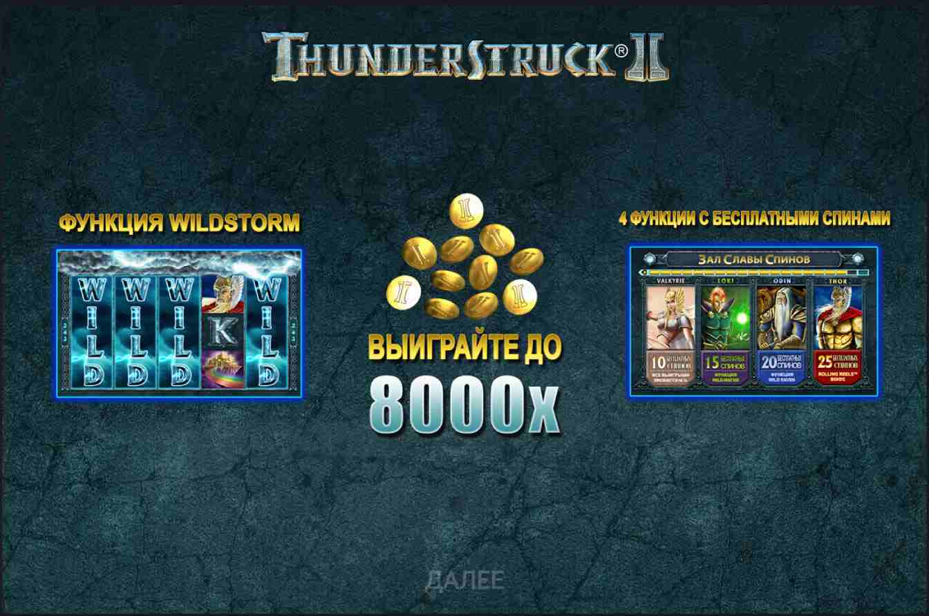 Бонусная игра Thunderstruck 2